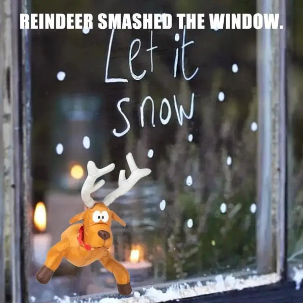 Crashing Santa/Reindeer Animated Funny Christmas Window Decorations